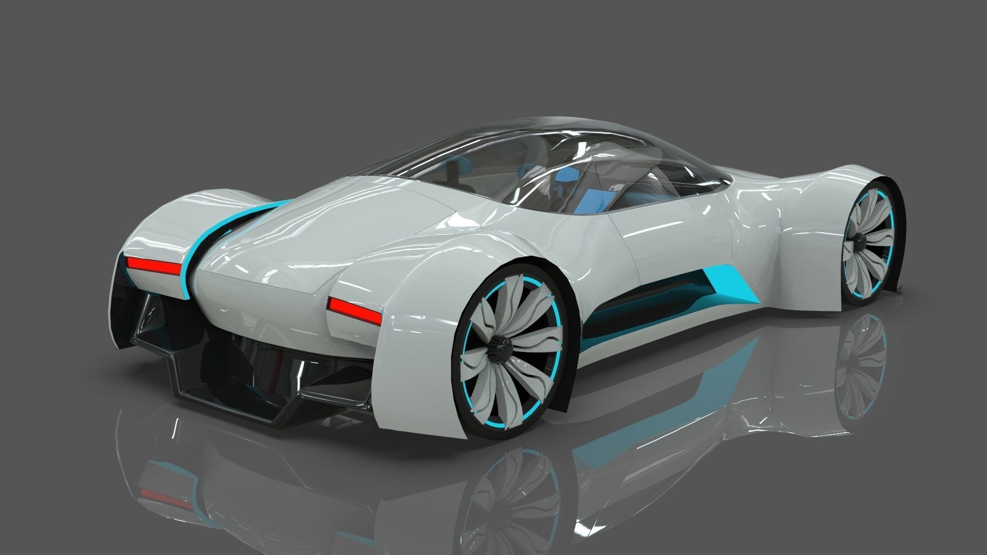 Futuristic Hyper Car Original Design 3D model_5