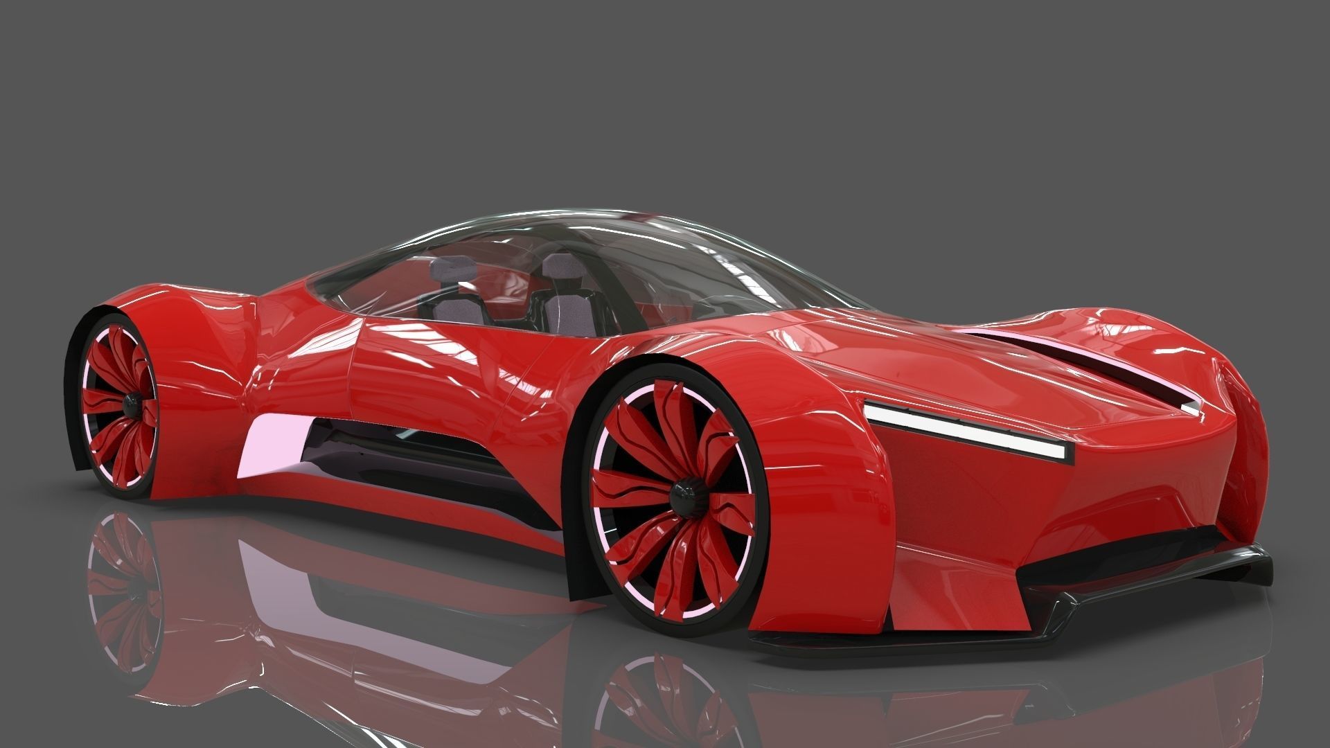 Futuristic Hyper Car Original Design 3D model_8