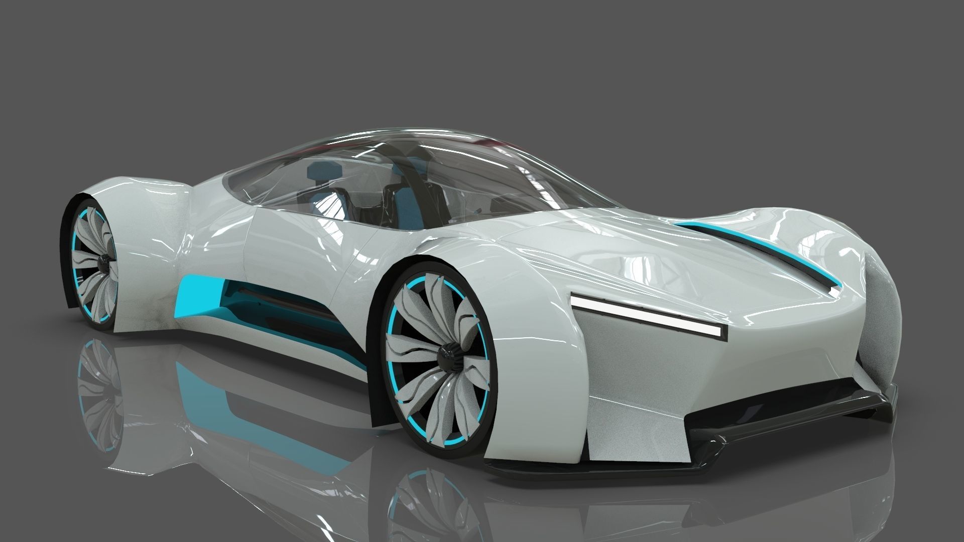 Futuristic Hyper Car Original Design 3D model_4