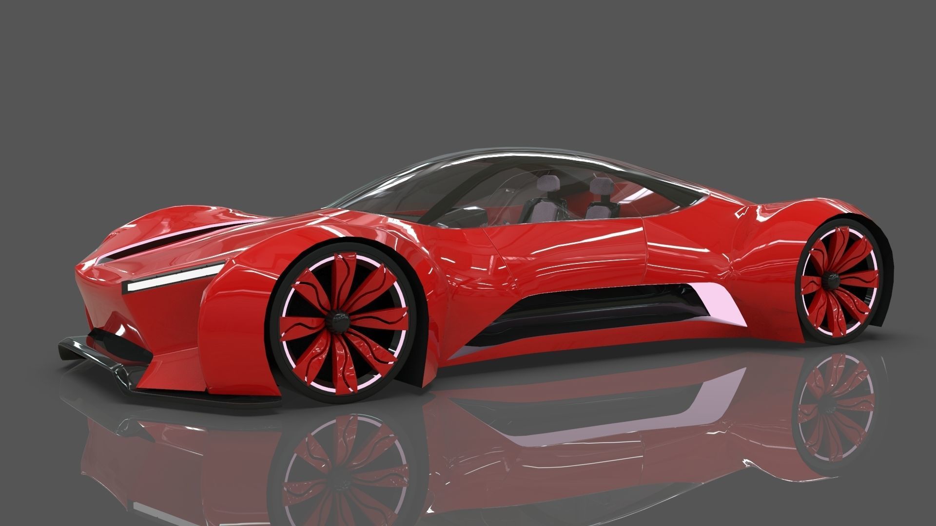 Futuristic Hyper Car Original Design 3D model_7
