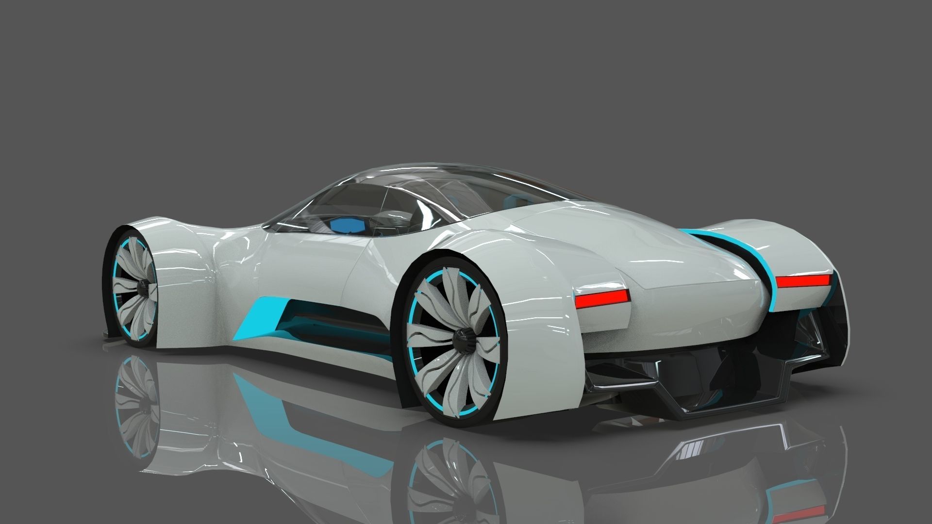 Futuristic Hyper Car Original Design 3D model_3
