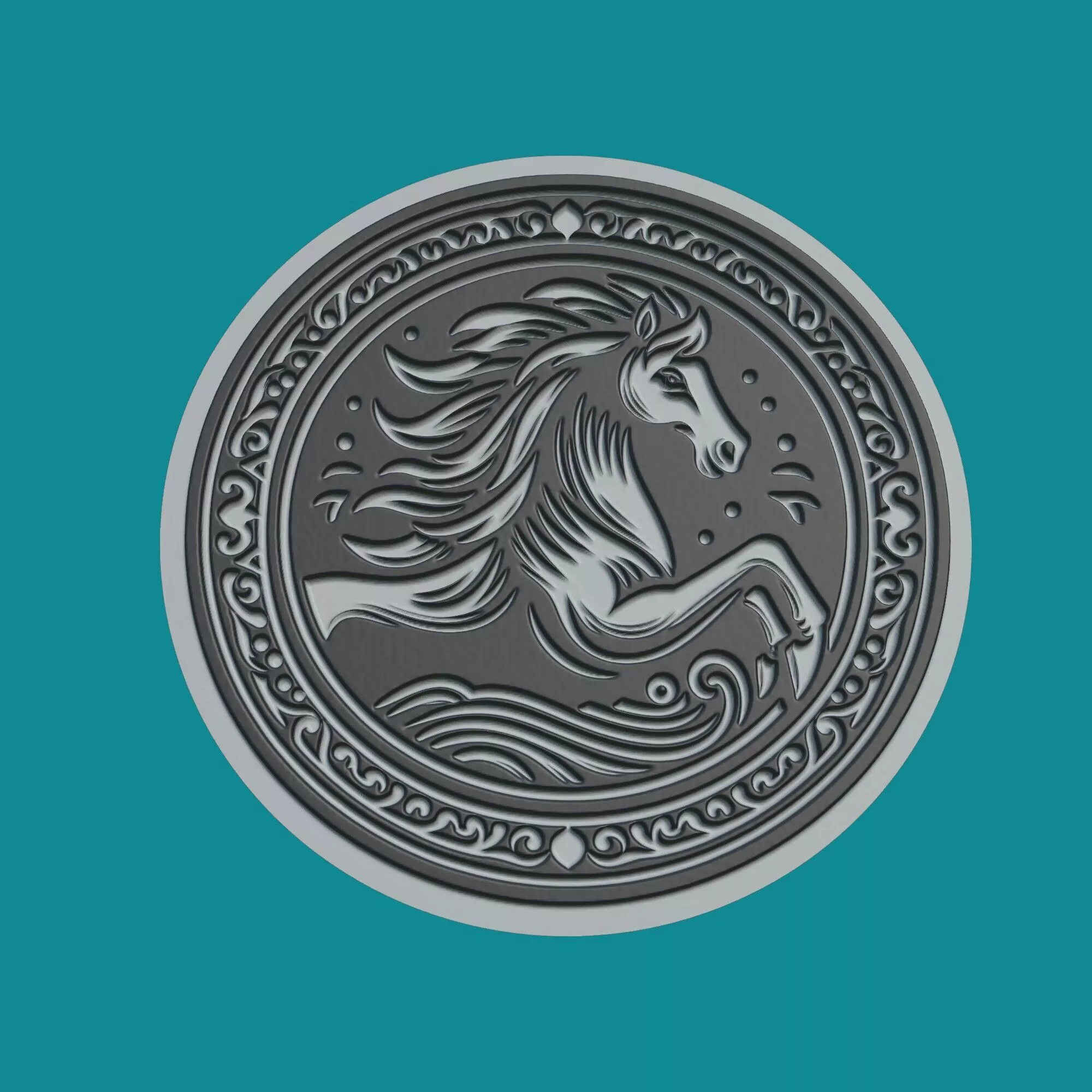 HORSE ANIMAL MEDALLION 3D print model