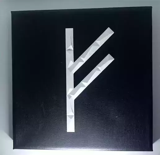 3D Rune - Fehu - Viking Decoration