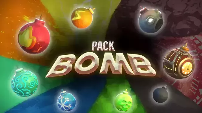 Pack Bomb  Low-poly 3D model