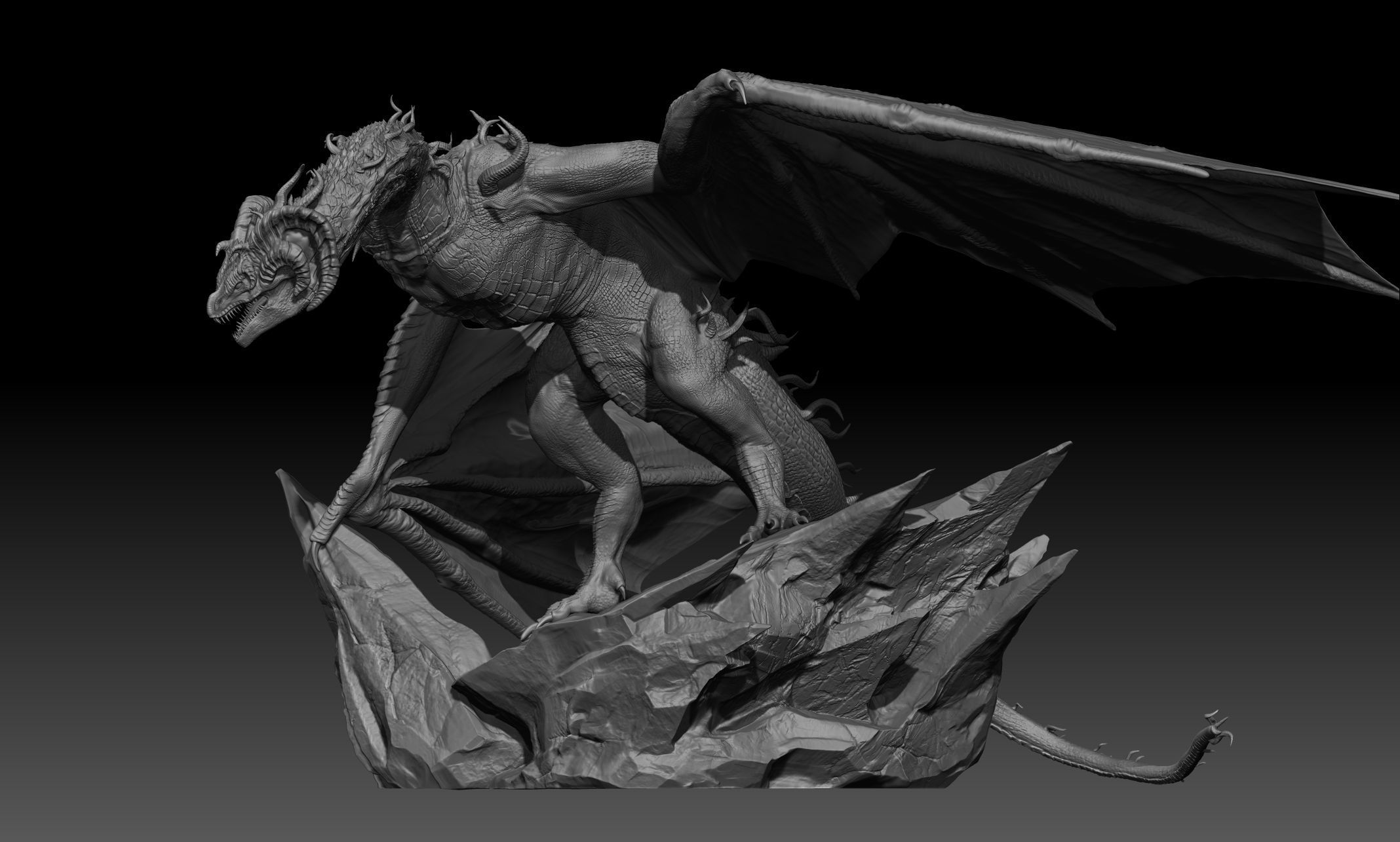 Horned Dragon 3D model_11