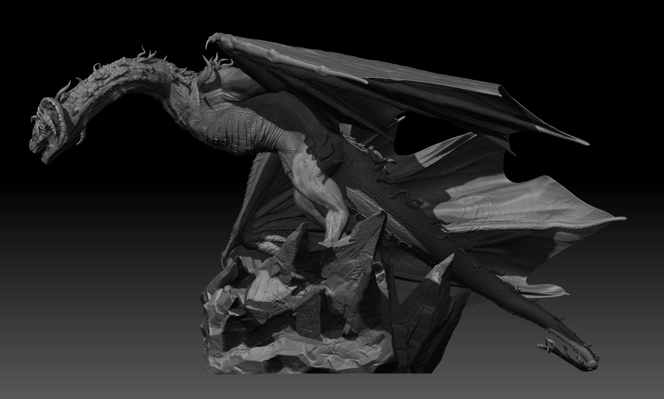 Horned Dragon 3D model_10