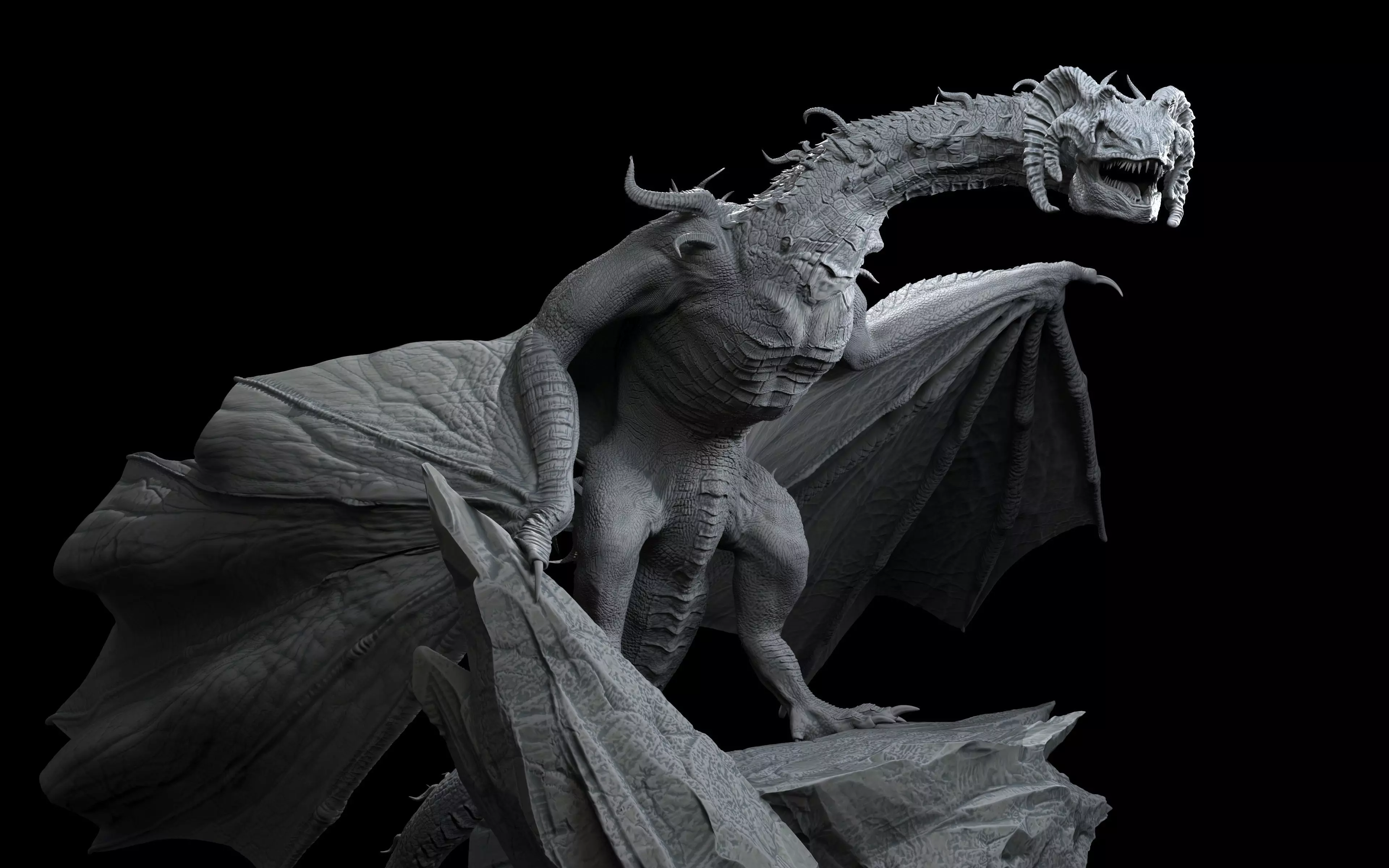 Horned Dragon 3D model_0