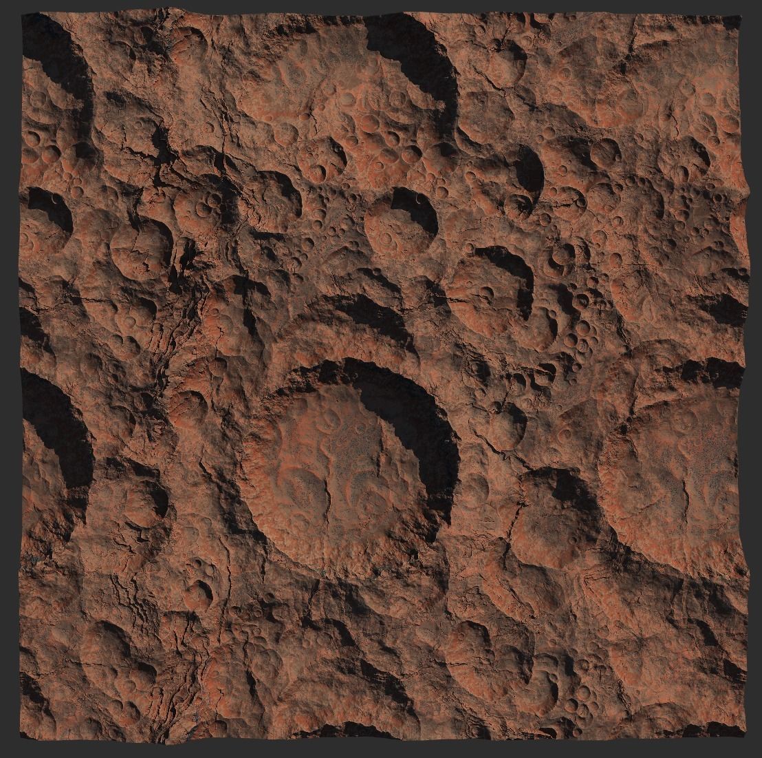 4 16k Seamless Crater Surface a SciFi Open World Kit Low-poly 3D model_30