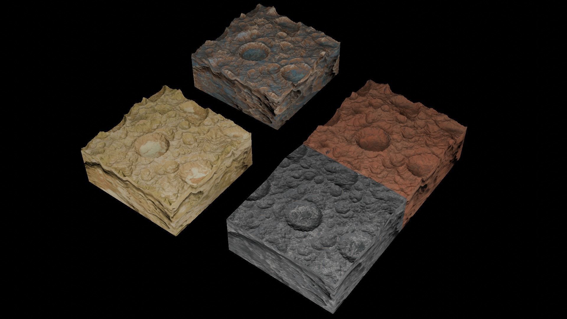 4 16k Seamless Crater Surface a SciFi Open World Kit Low-poly 3D model_41