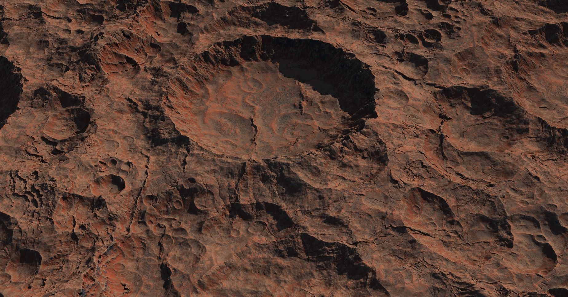 4 16k Seamless Crater Surface a SciFi Open World Kit Low-poly 3D model_3