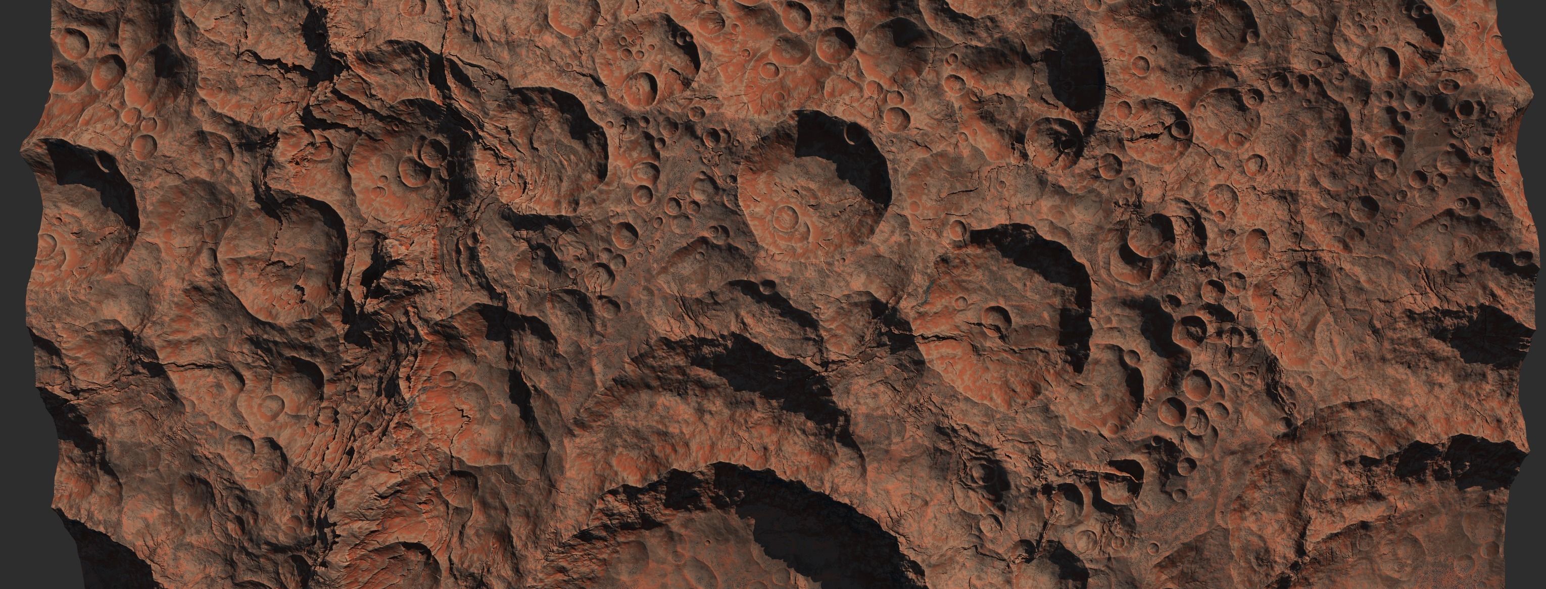 4 16k Seamless Crater Surface a SciFi Open World Kit Low-poly 3D model_17