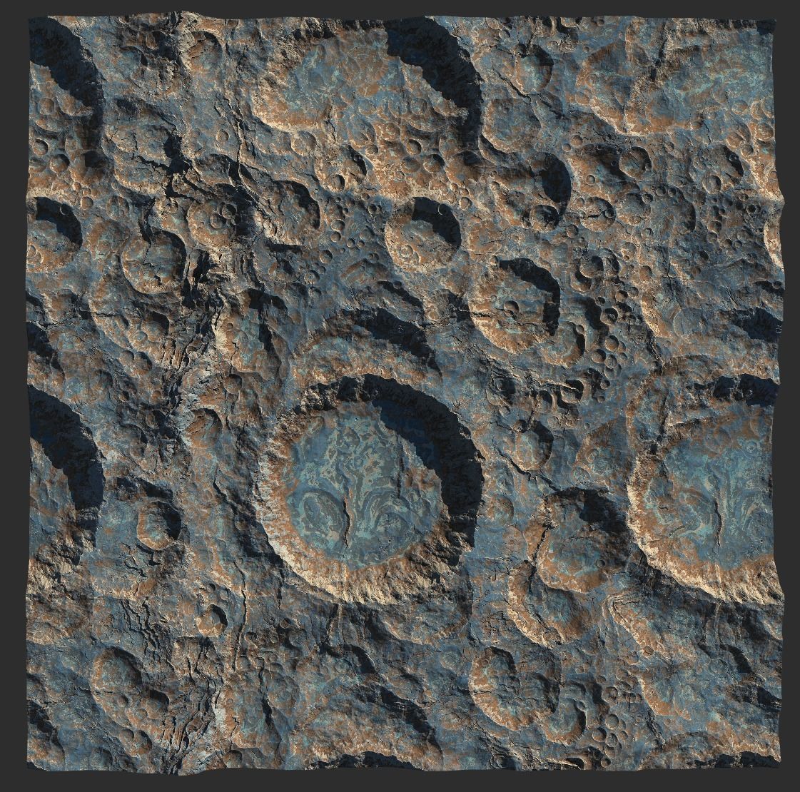 4 16k Seamless Crater Surface a SciFi Open World Kit Low-poly 3D model_32