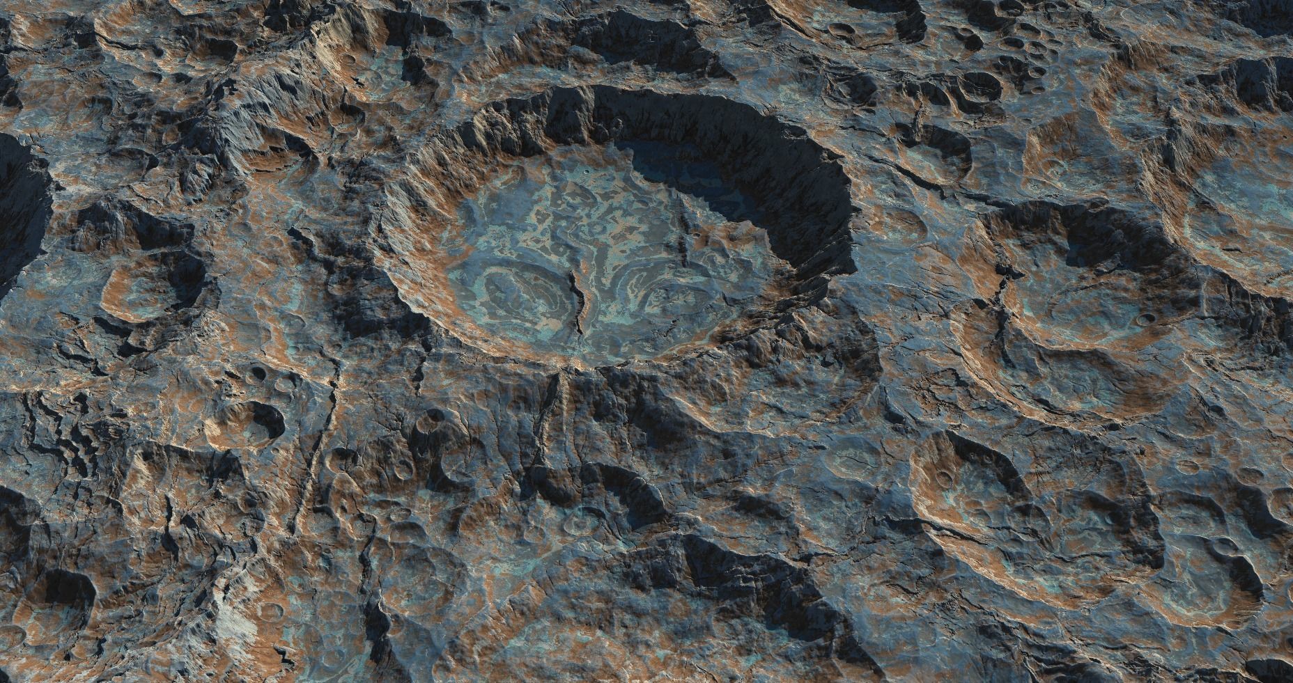 4 16k Seamless Crater Surface a SciFi Open World Kit Low-poly 3D model_2