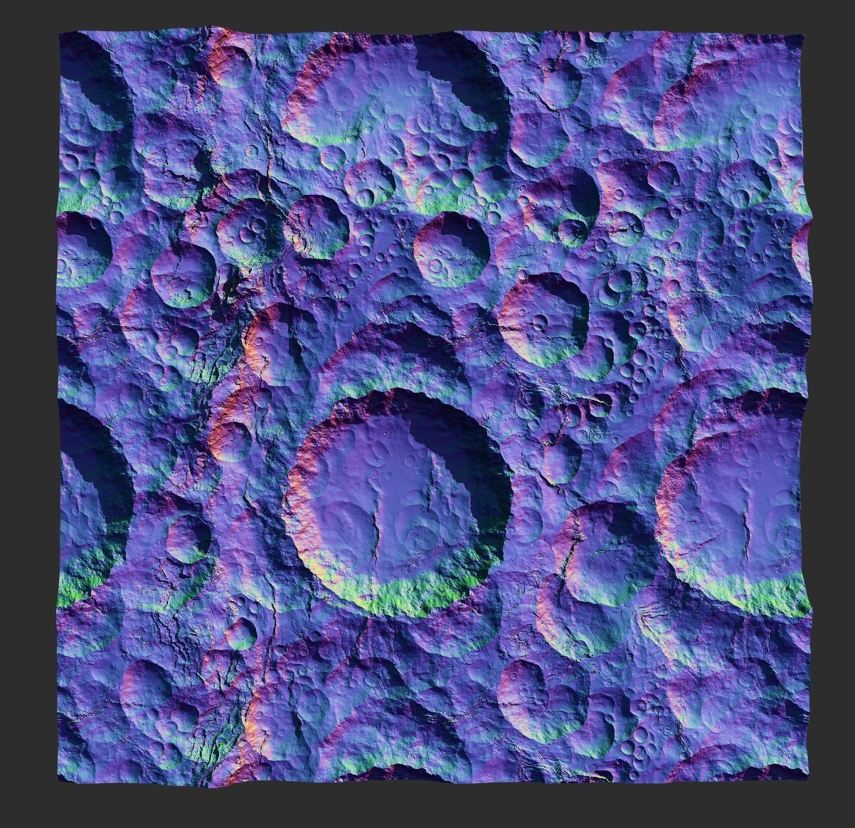 4 16k Seamless Crater Surface a SciFi Open World Kit Low-poly 3D model_38