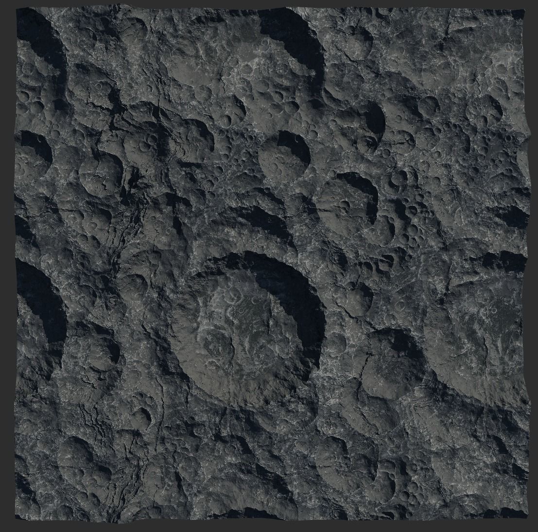 4 16k Seamless Crater Surface a SciFi Open World Kit Low-poly 3D model_36