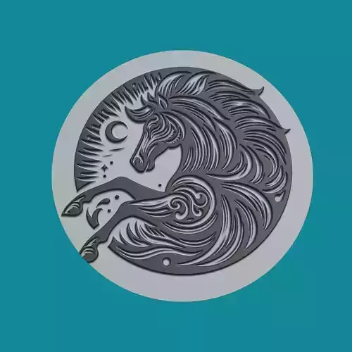 HORSE ANIMAL MEDALLION