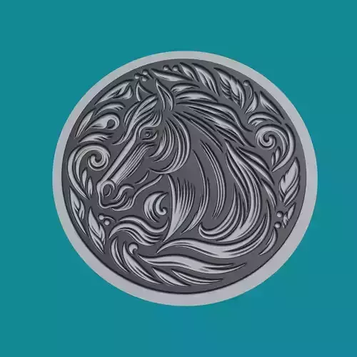 HORSE ANIMAL MEDALLION
