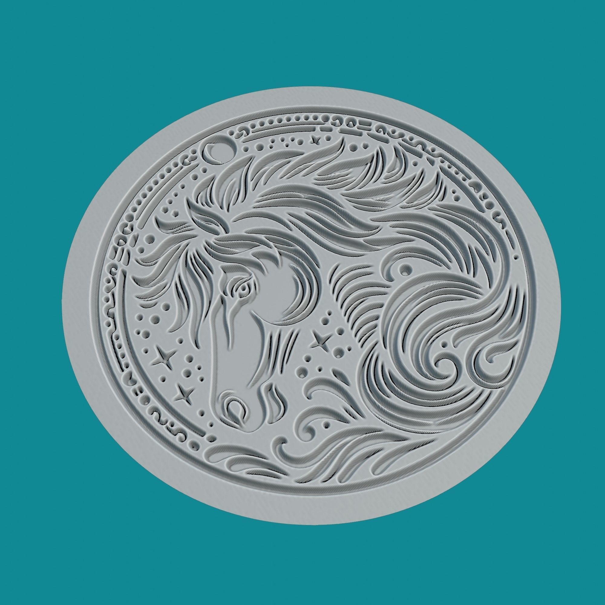 HORSE ANIMAL PENDANT 3D print model_3