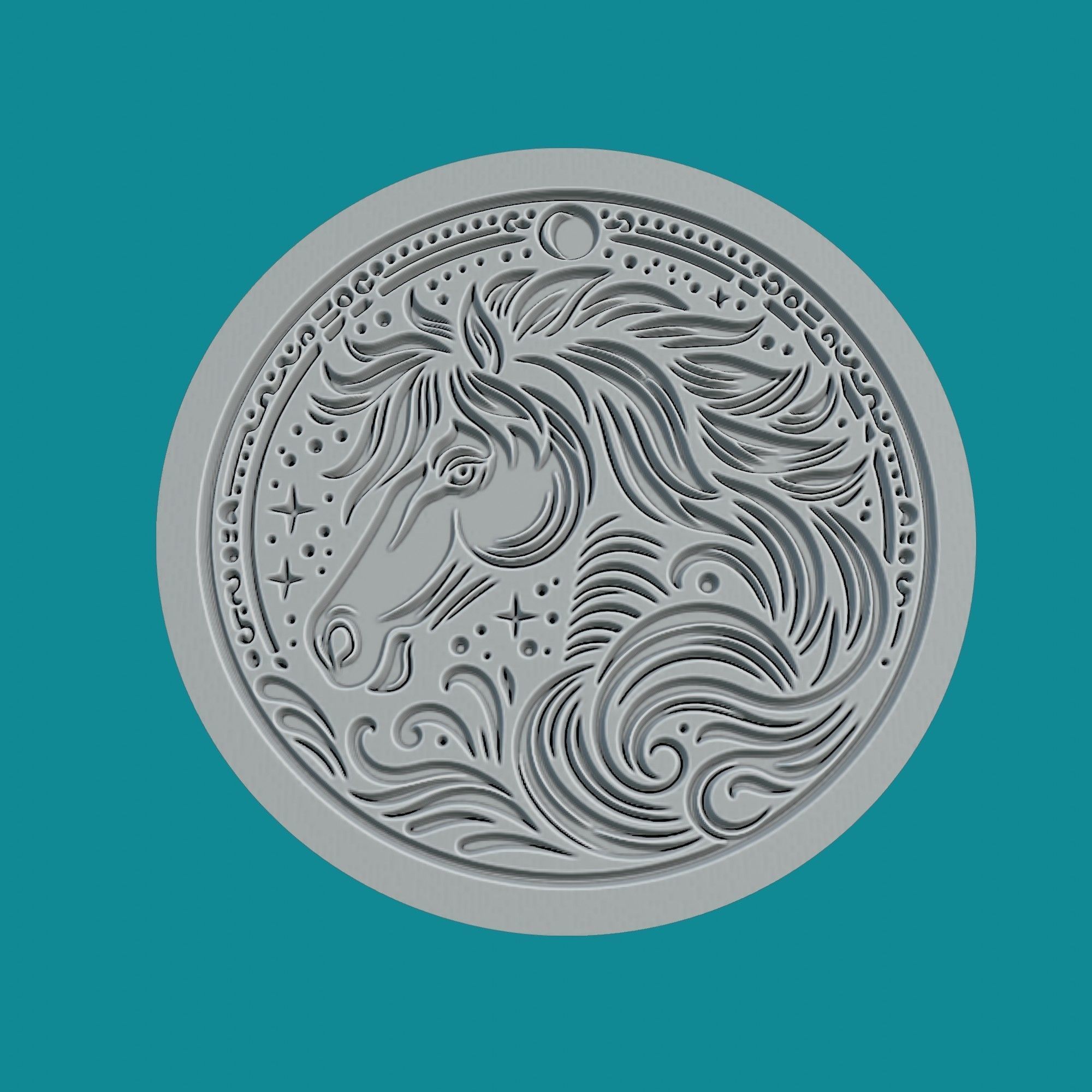 HORSE ANIMAL PENDANT 3D print model_2