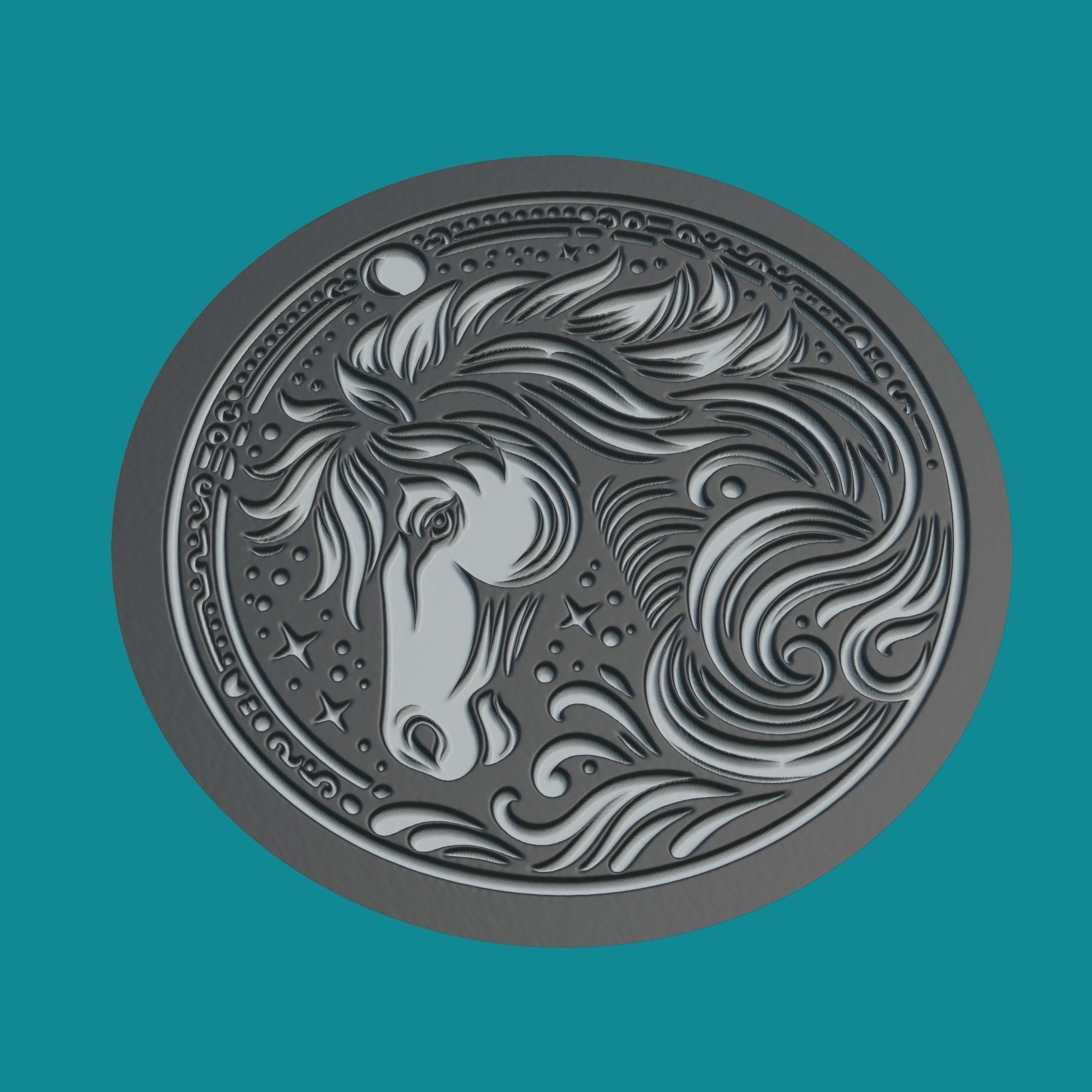 HORSE ANIMAL PENDANT 3D print model_1