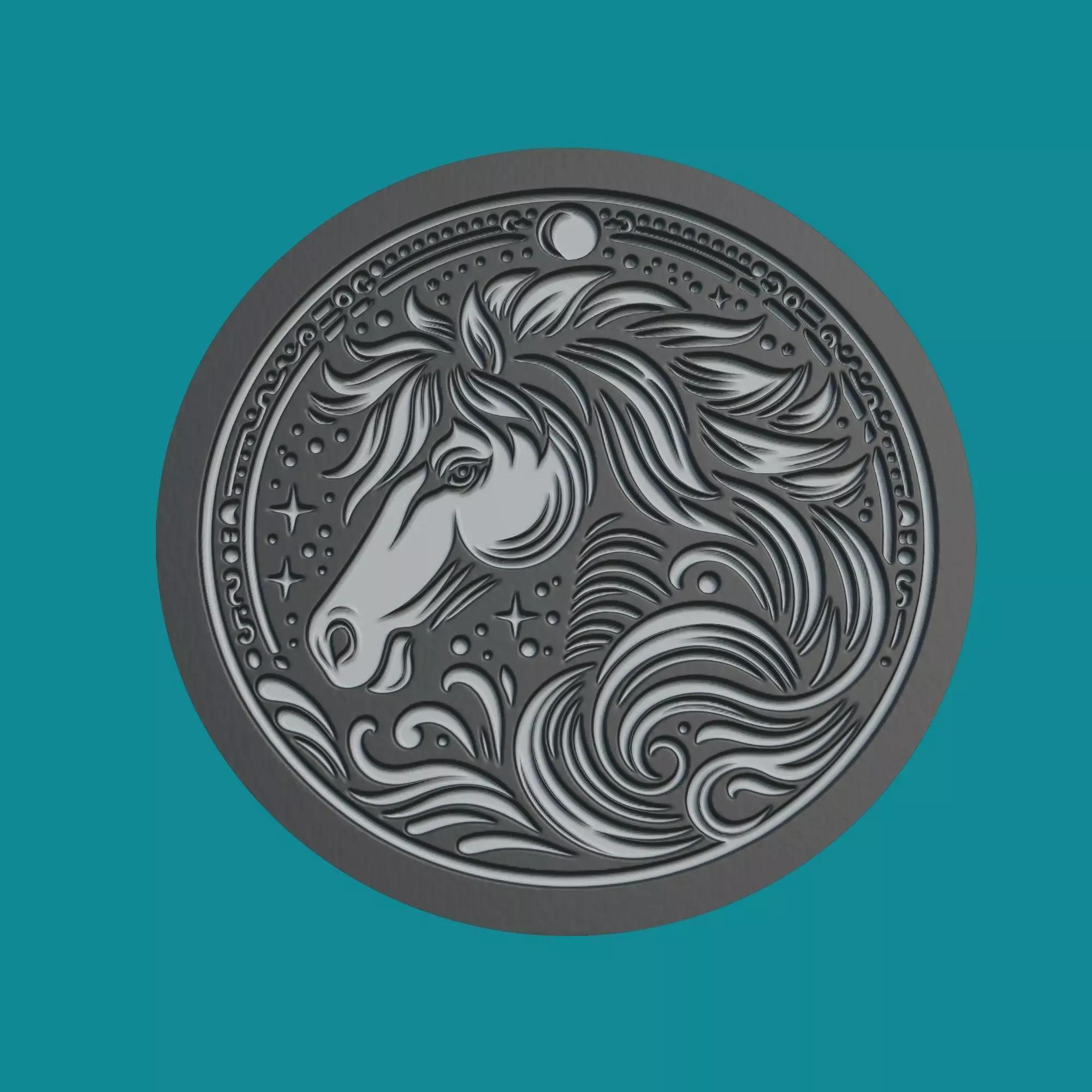 HORSE ANIMAL PENDANT 3D print model_0