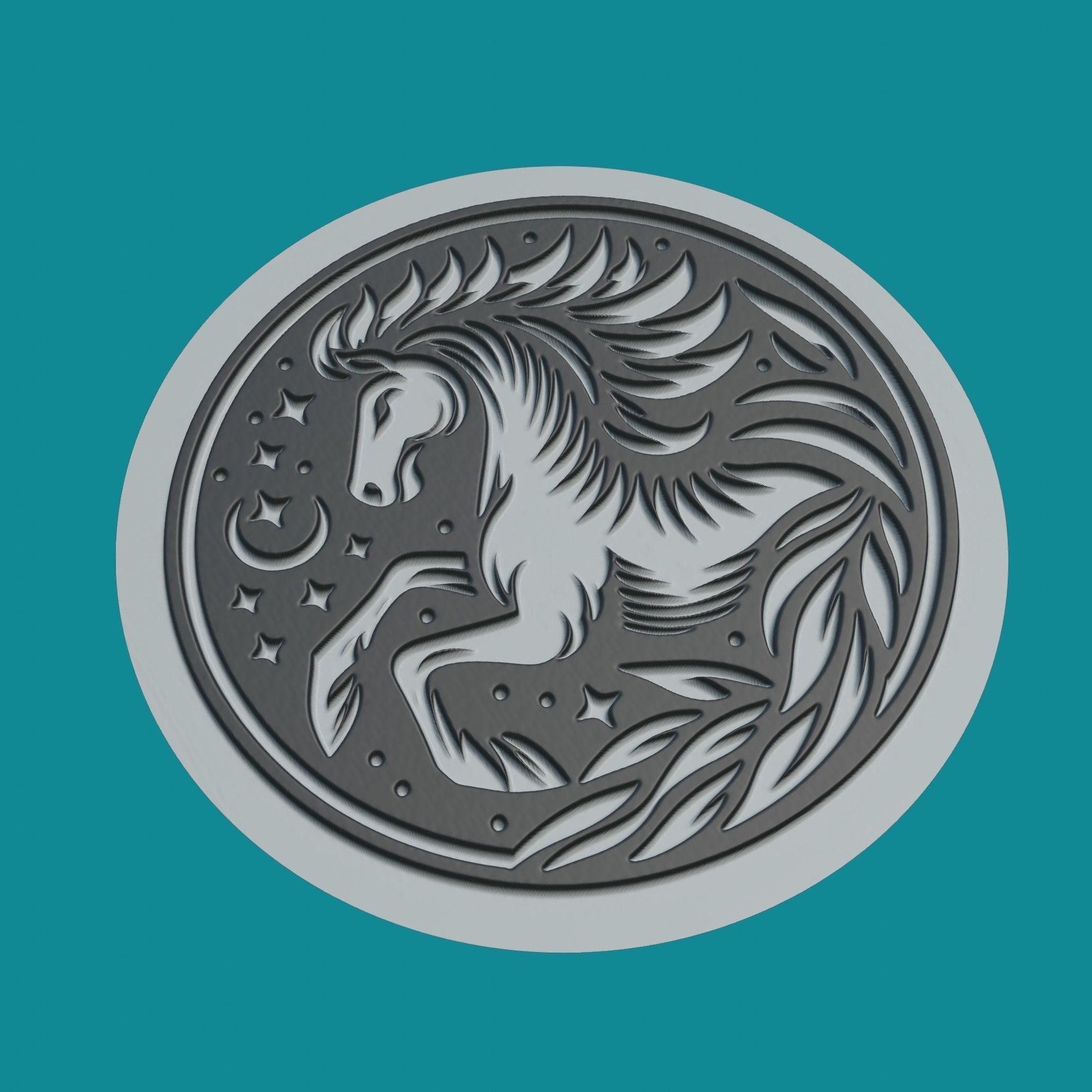 HORSE ANIMAL PENDANT 3D print model_1