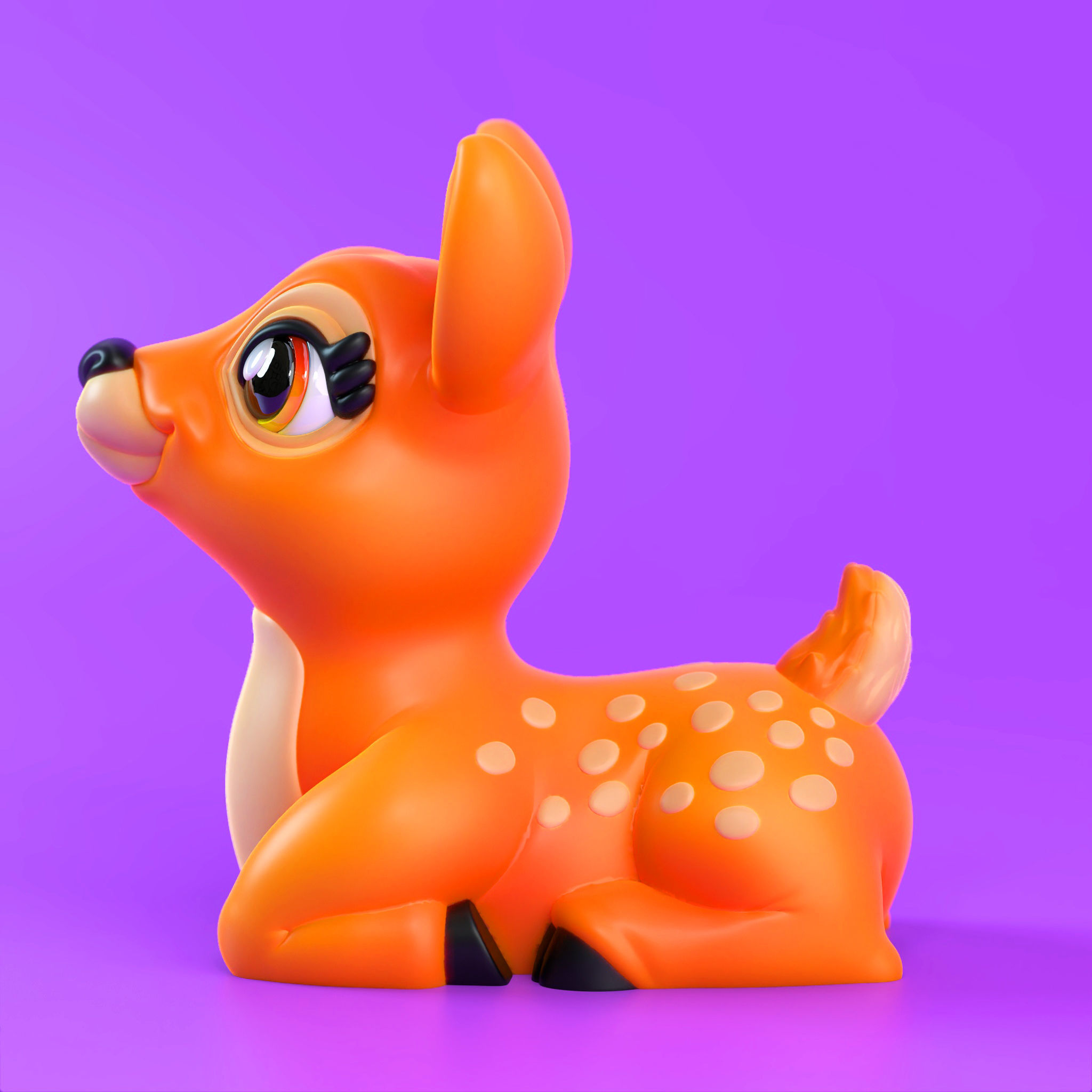 CUTE DEER NO SUPPORTS 3D print model_1