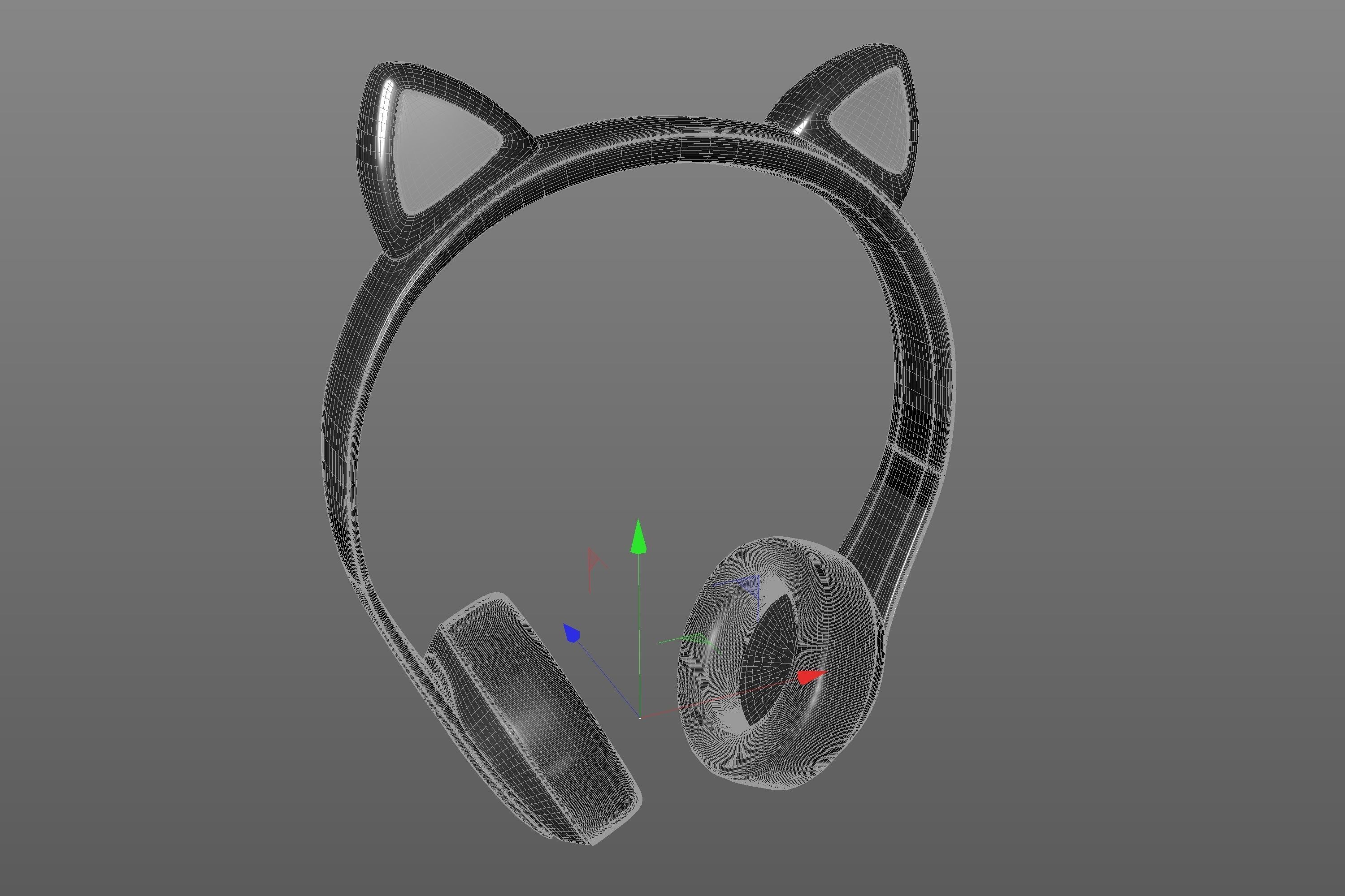 Wireless Cat Ear Headphones 3D model_10