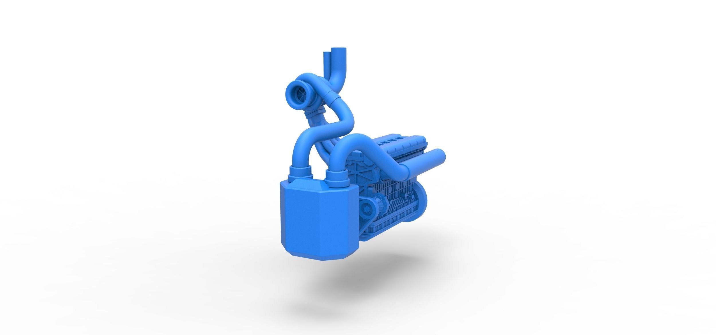 Engine of Uphill Sand Racing Dragster Scale 1 to 25 3D print model_1