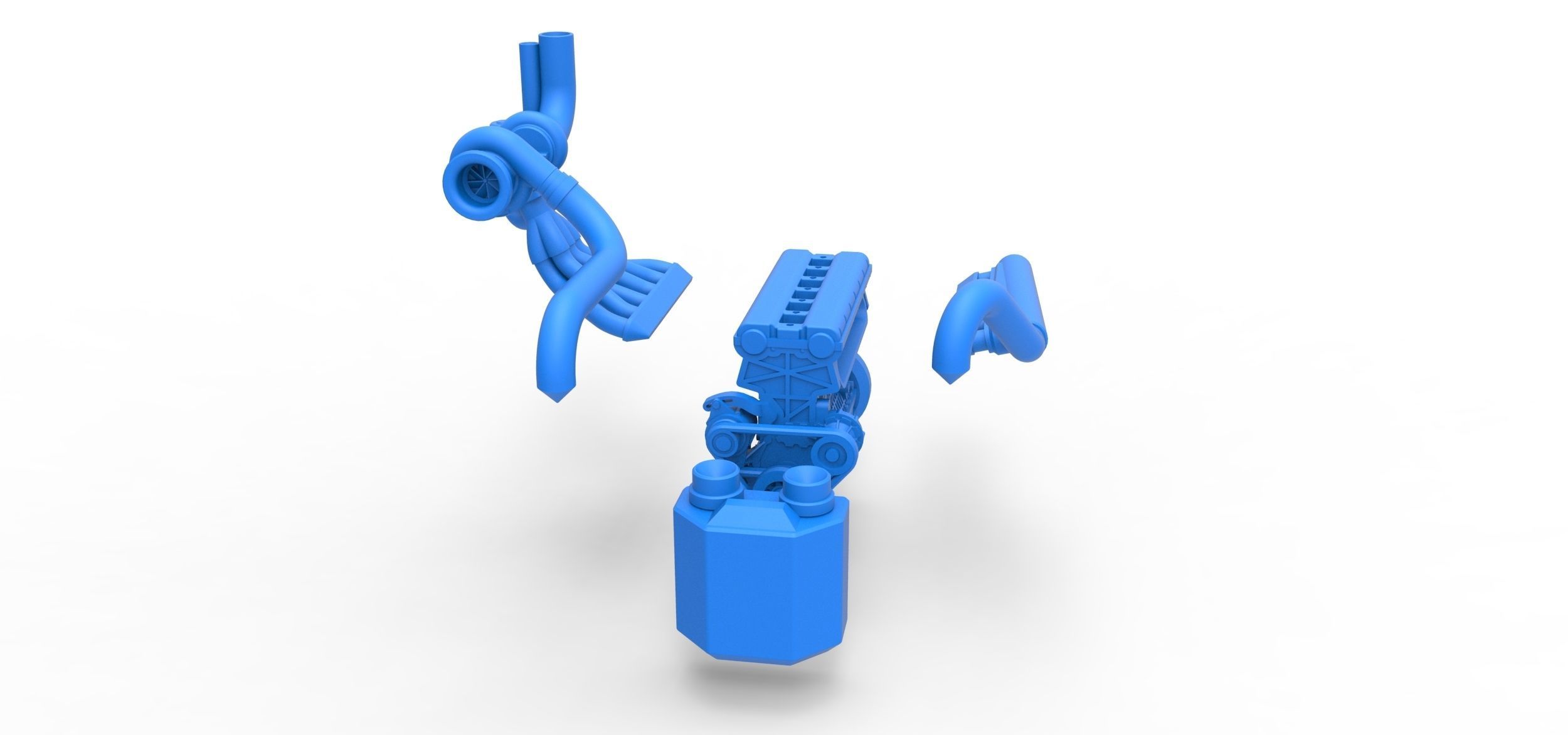 Engine of Uphill Sand Racing Dragster Scale 1 to 25 3D print model_18