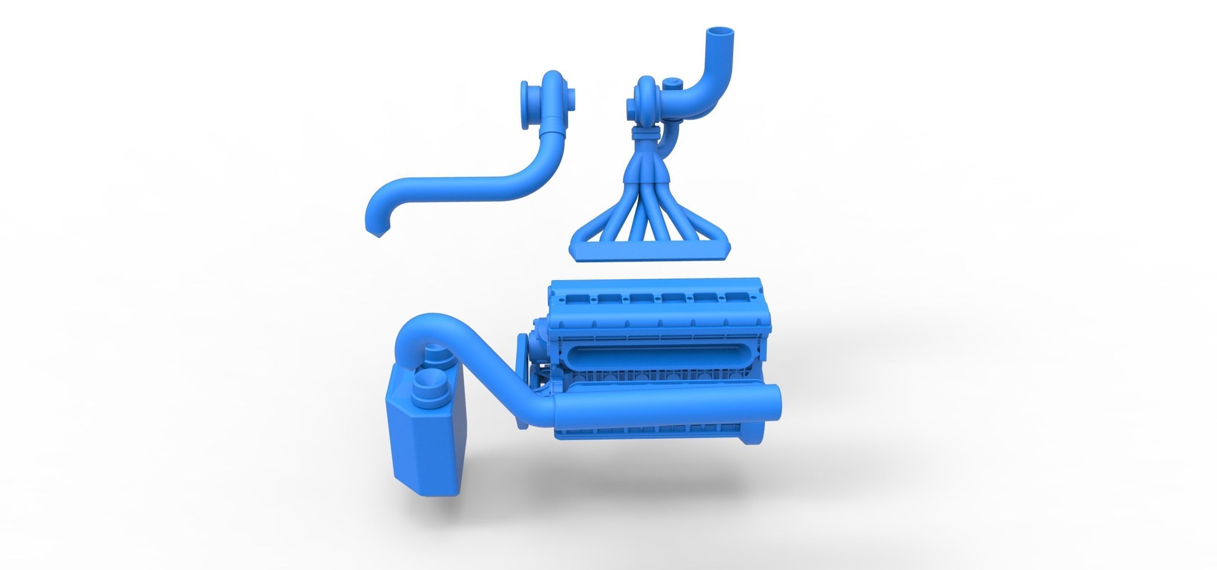 Engine of Uphill Sand Racing Dragster Scale 1 to 25 3D print model_20