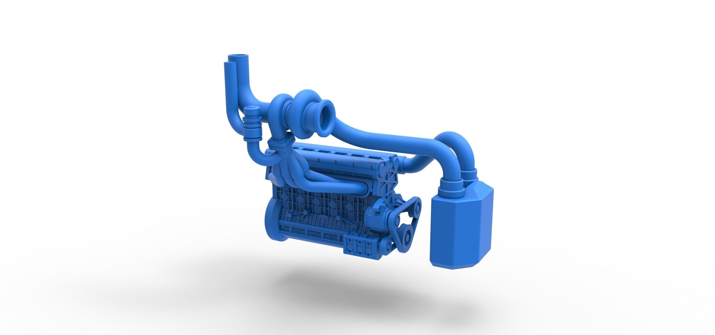 Engine of Uphill Sand Racing Dragster Scale 1 to 25 3D print model_14