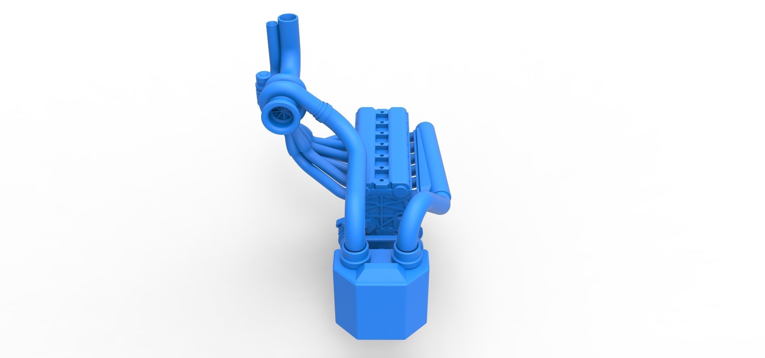 Engine of Uphill Sand Racing Dragster Scale 1 to 25 3D print model_3