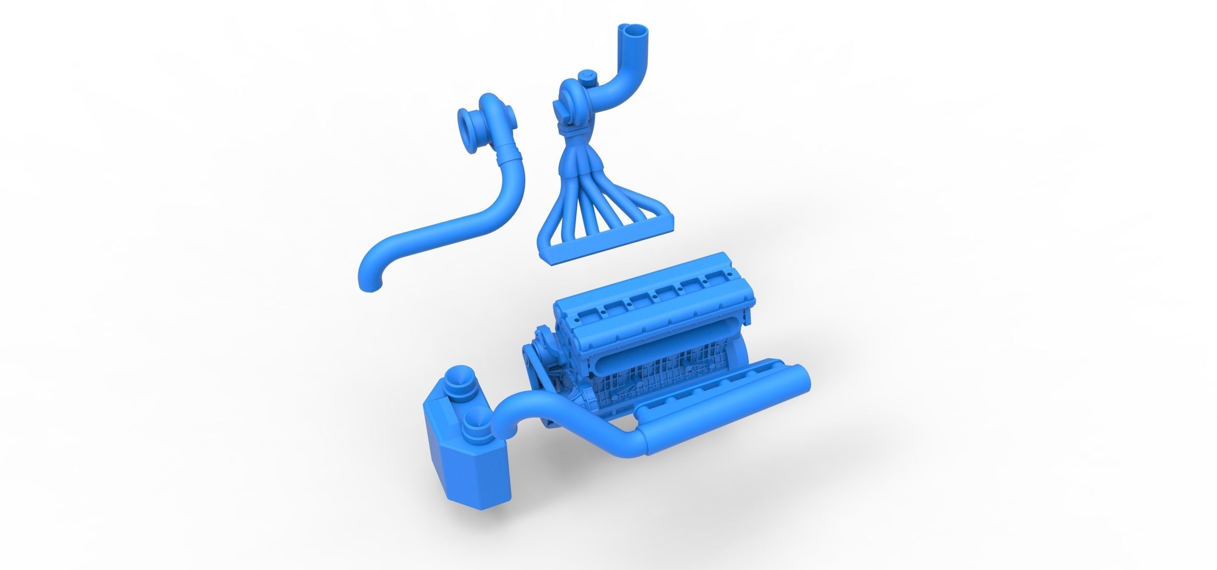 Engine of Uphill Sand Racing Dragster Scale 1 to 25 3D print model_17