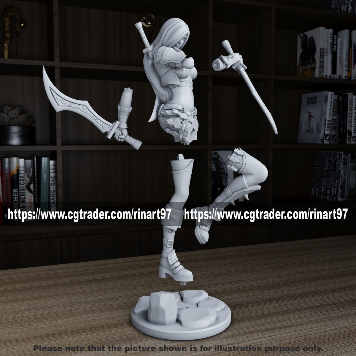 Katarina 3D print model from League of Legends 3D print model_9