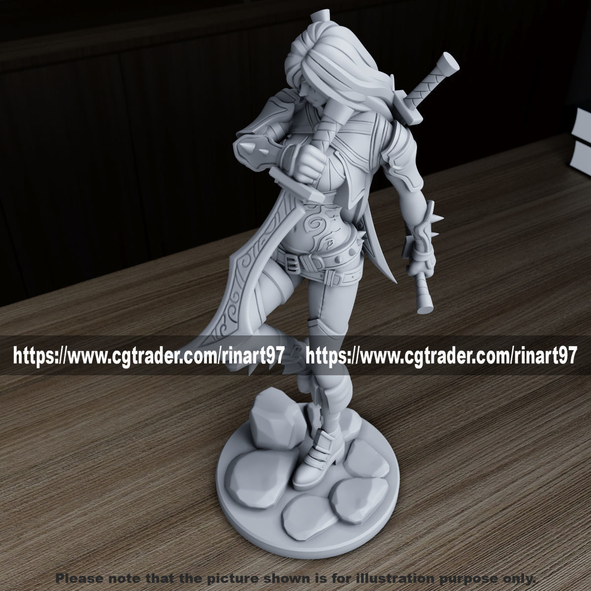 Katarina 3D print model from League of Legends 3D print model_8