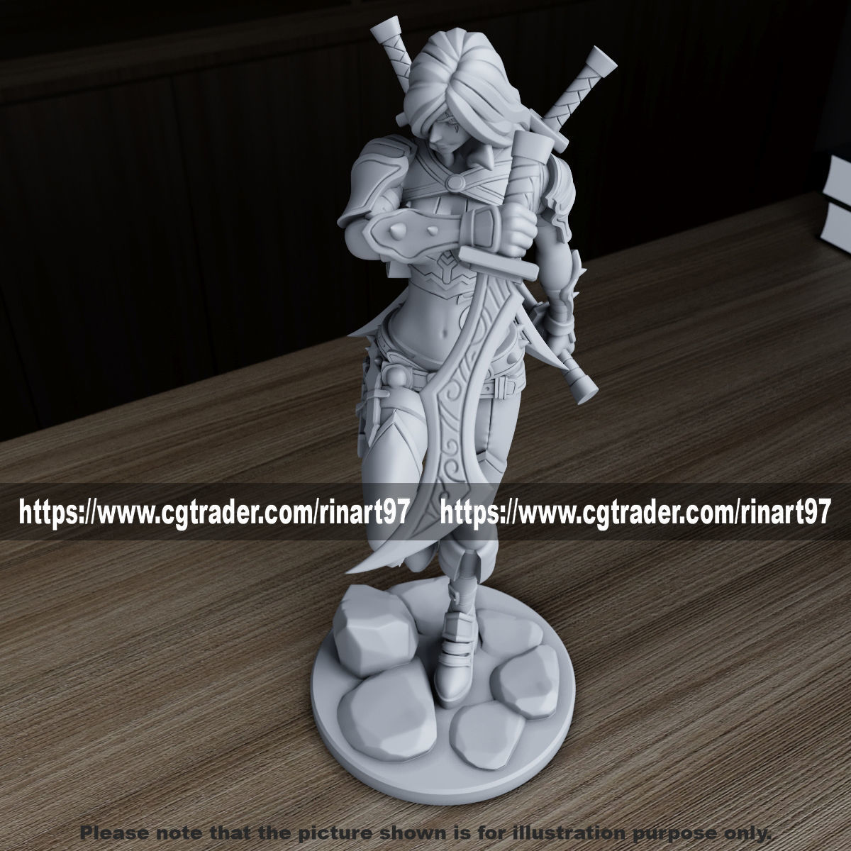 Katarina 3D print model from League of Legends 3D print model_6
