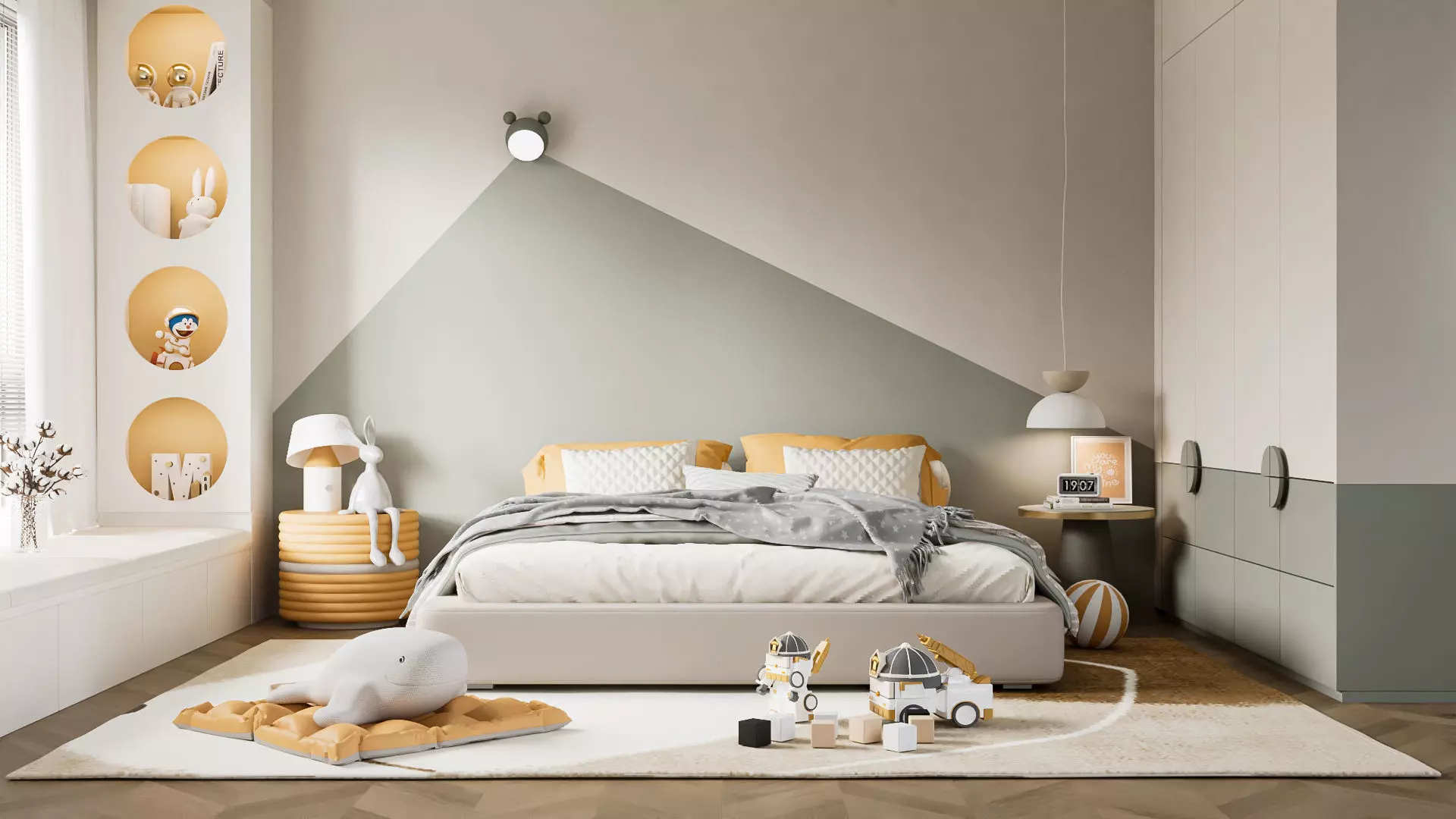 Child Bedroom Interior Scene for Cinema 4D and Redshift Render 3D model_0