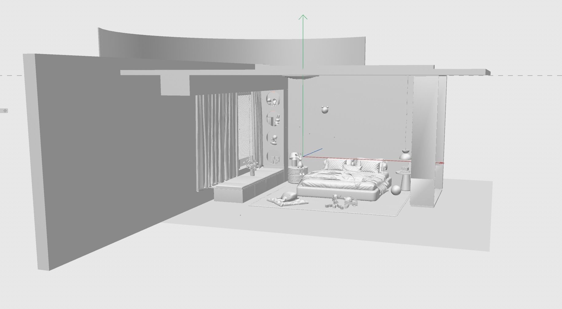 Child Bedroom Interior Scene for Cinema 4D and Redshift Render 3D model_9