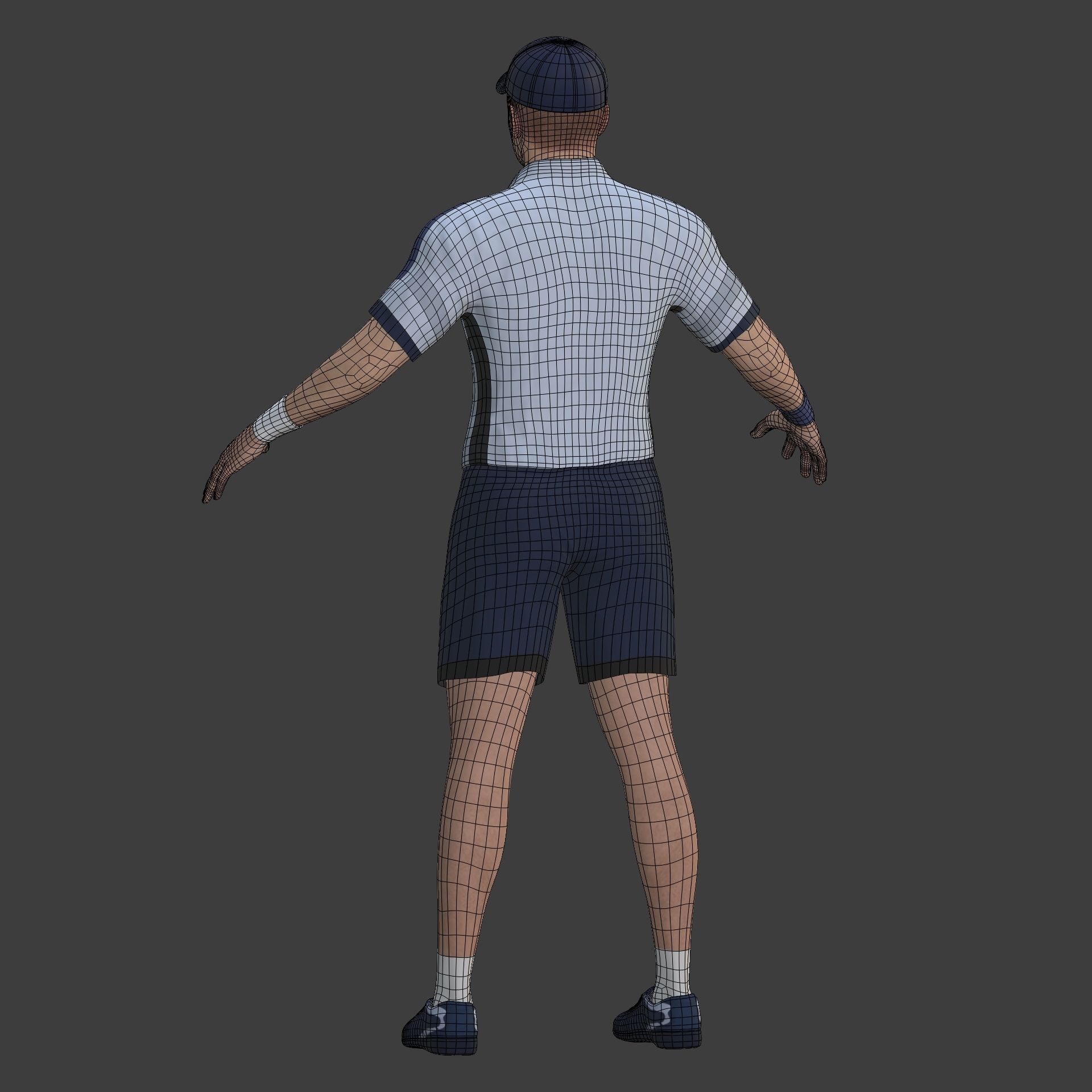 Tennis Player With IK and FK Rig Low-poly 3D model_20