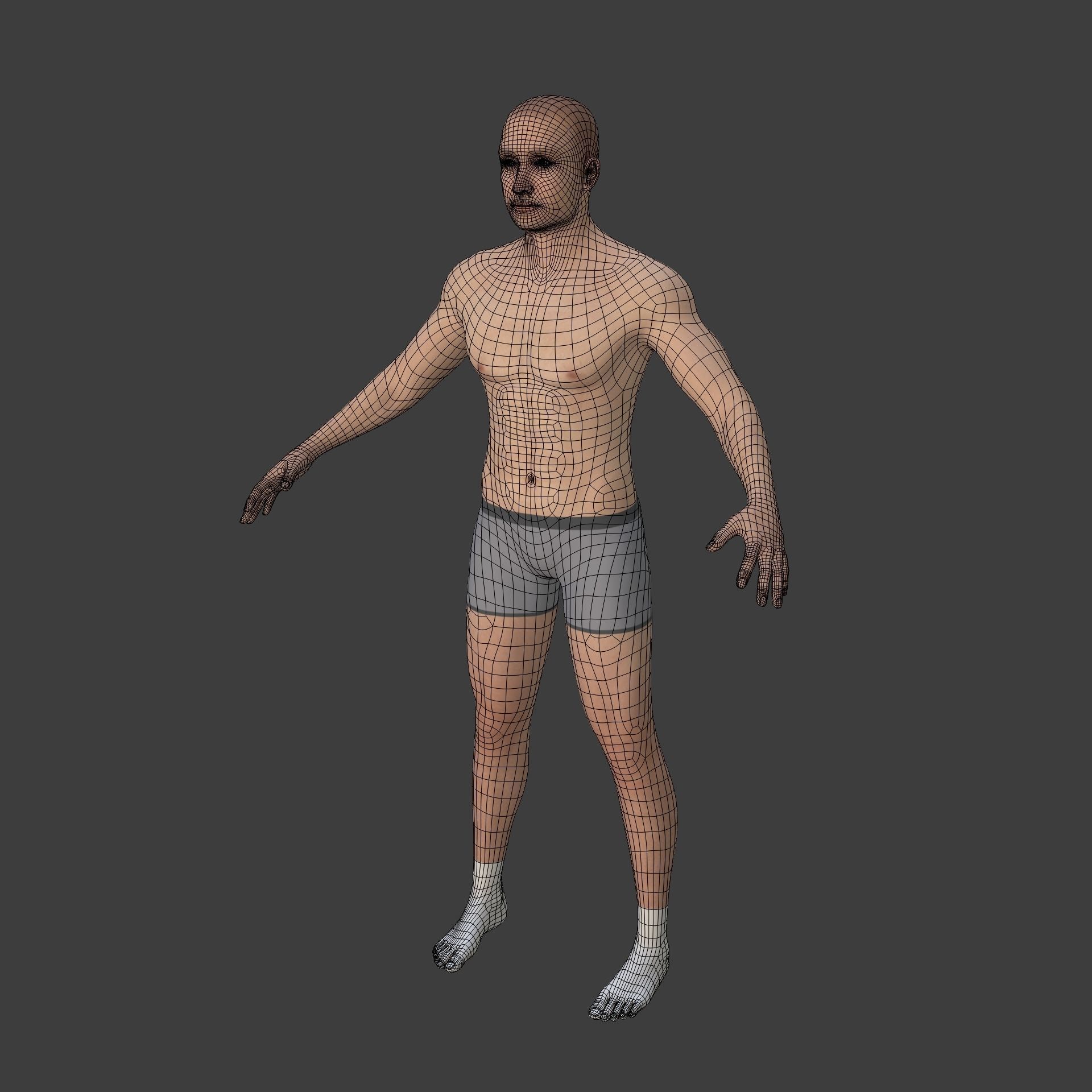 Tennis Player With IK and FK Rig Low-poly 3D model_6