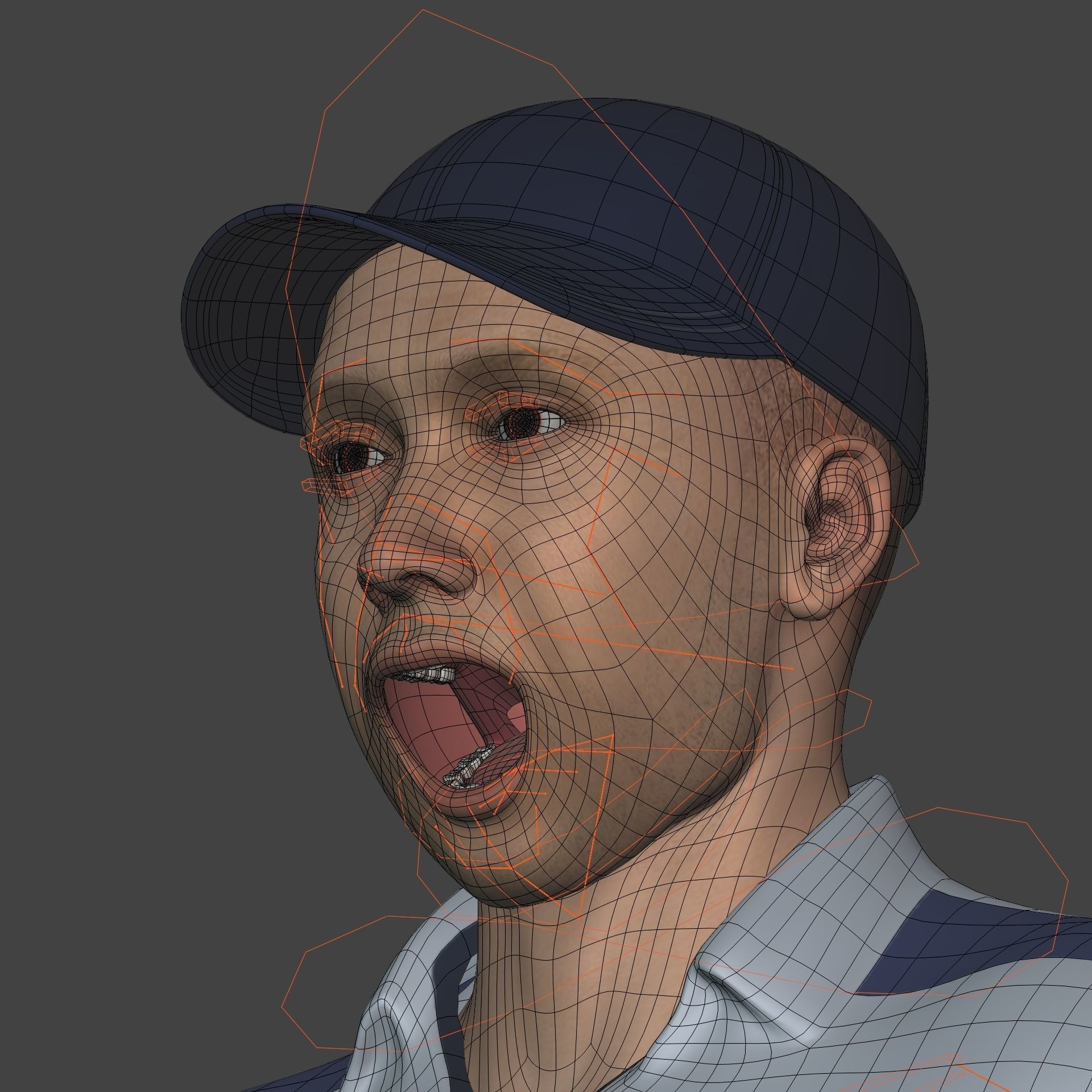 Tennis Player With IK and FK Rig Low-poly 3D model_12