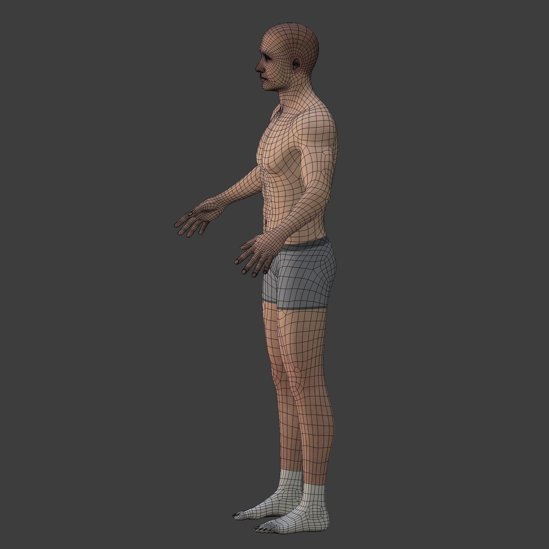 Tennis Player With IK and FK Rig Low-poly 3D model_18