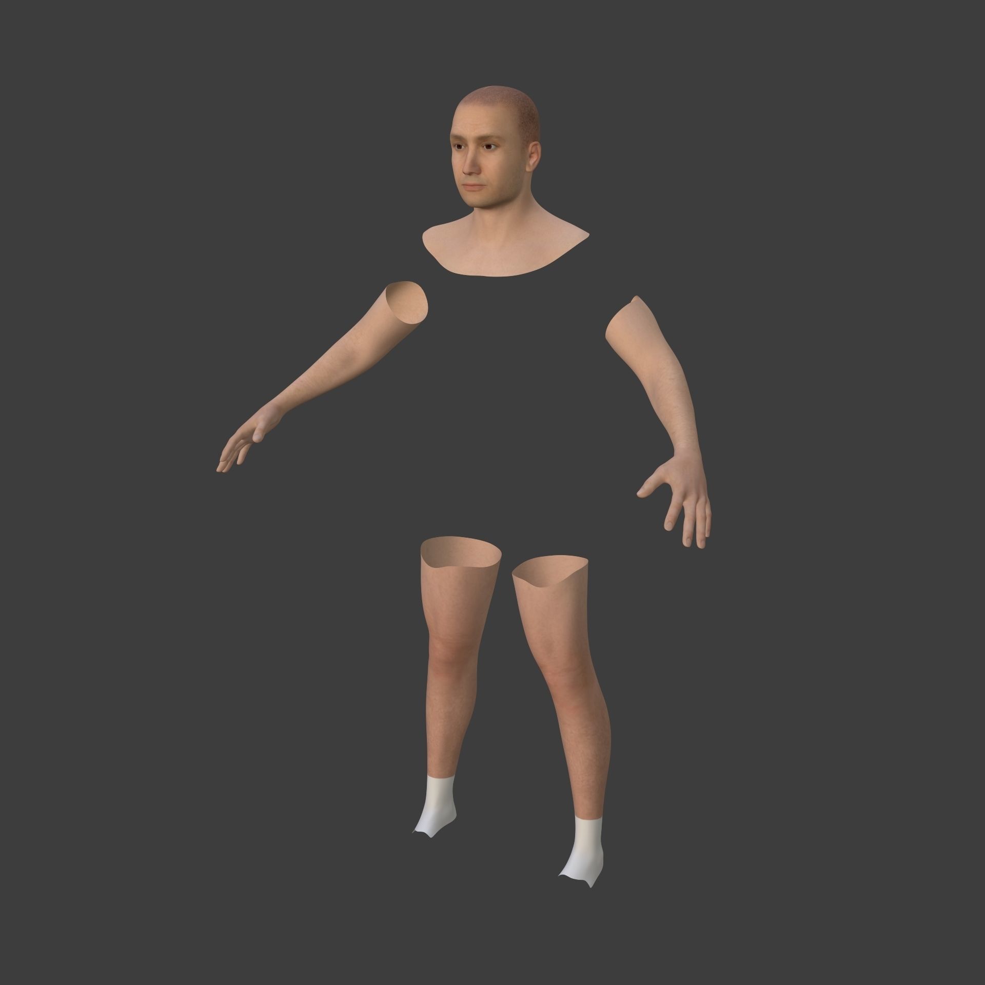 Tennis Player With IK and FK Rig Low-poly 3D model_8