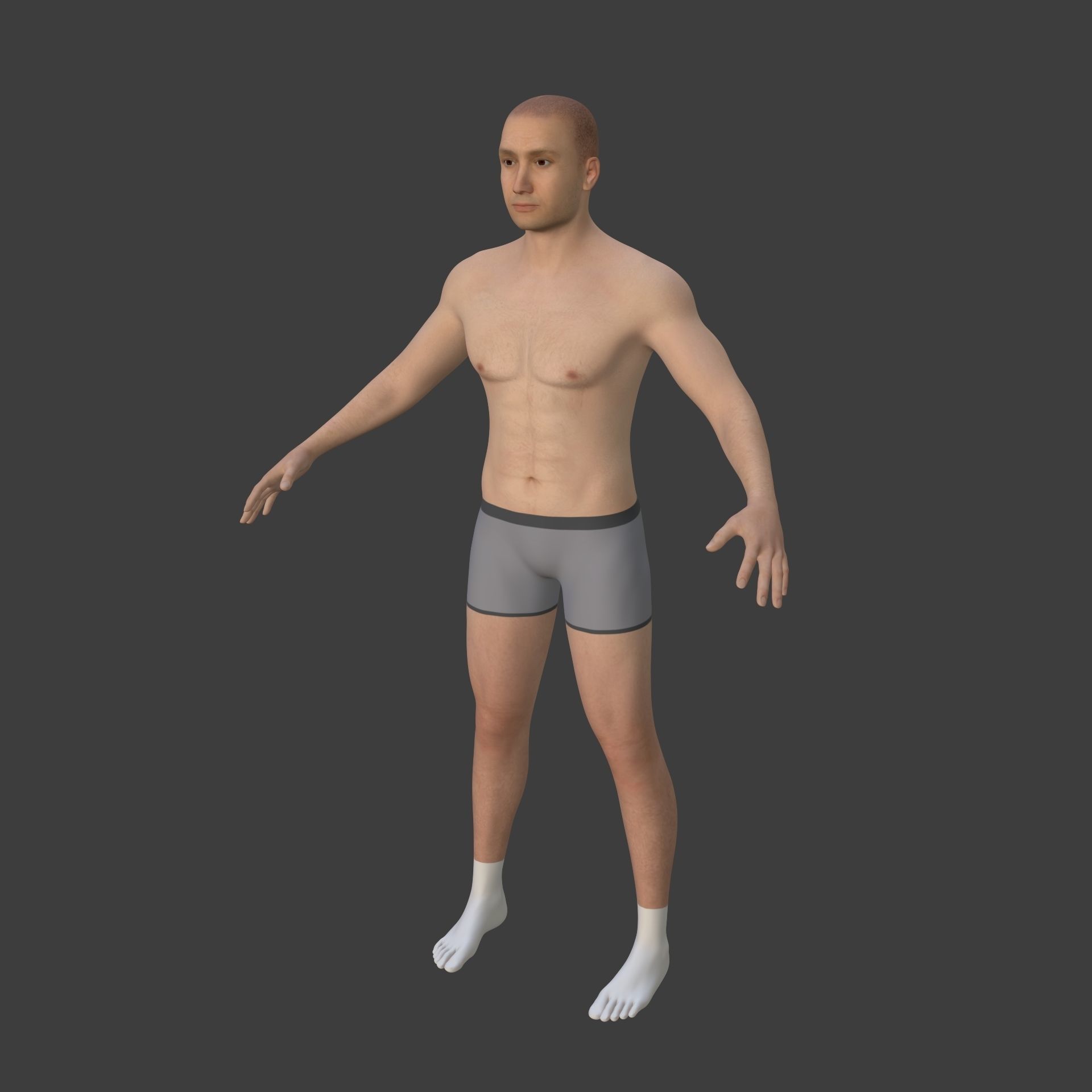 Tennis Player With IK and FK Rig Low-poly 3D model_5