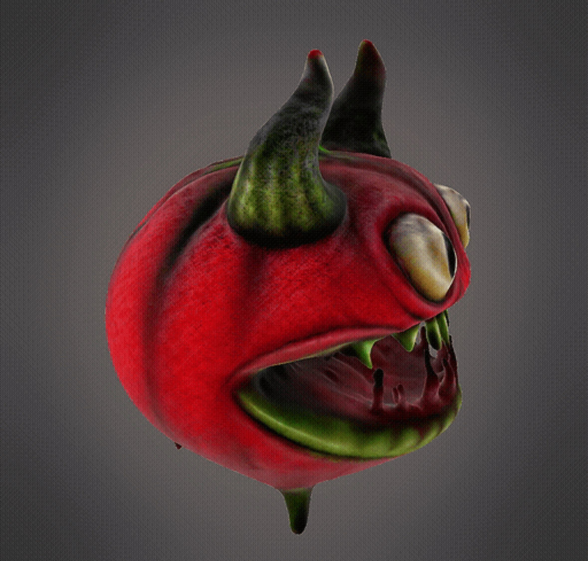 Scary tomato monster 3D print model_3