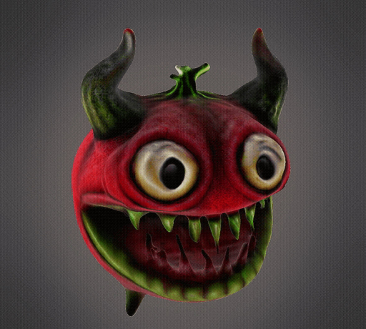 Scary tomato monster 3D print model_2