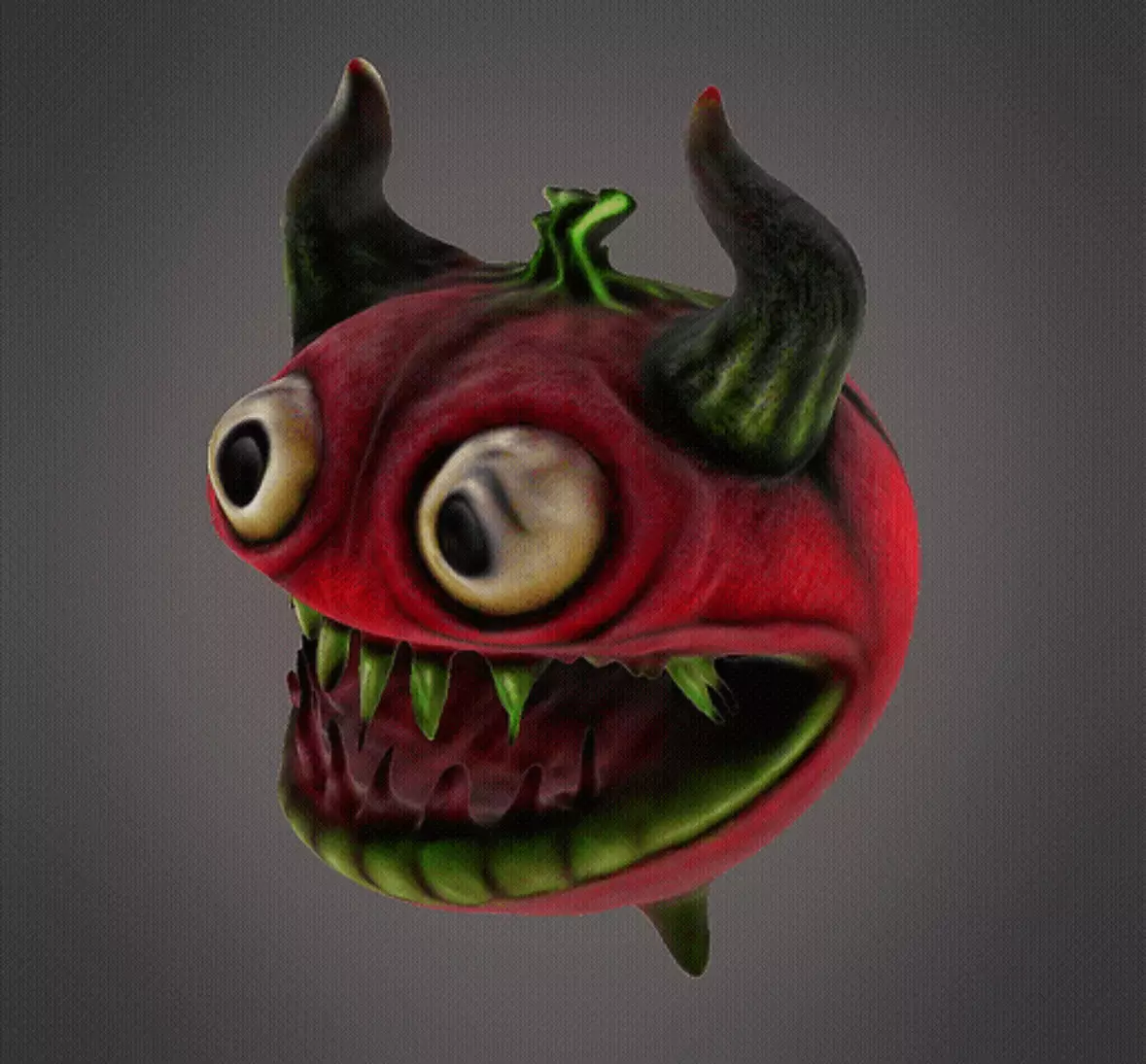 Scary tomato monster 3D print model_0