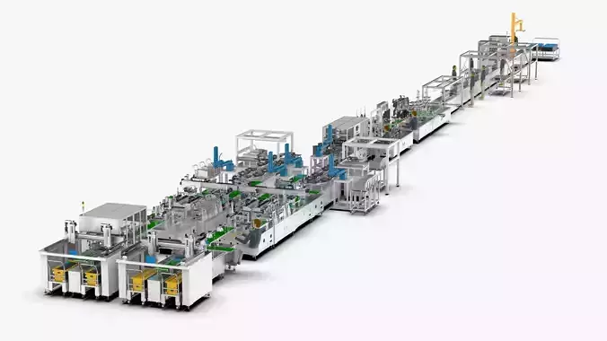 Automatic Soft Pack Battery Production Line 3D model