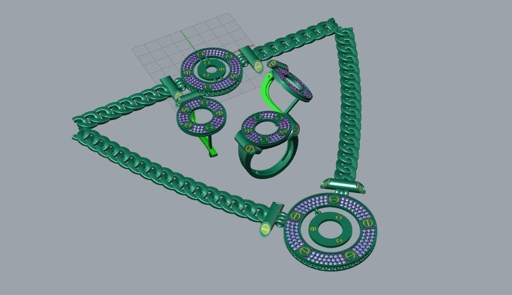 full set cartier ensemble 3D print model_1